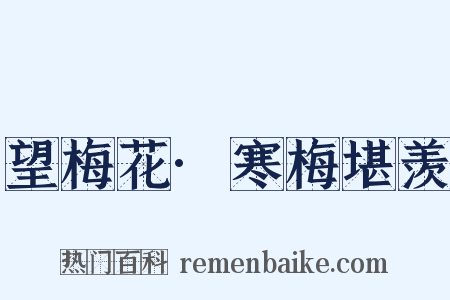 望梅花·寒梅堪羡是什么意思的图片